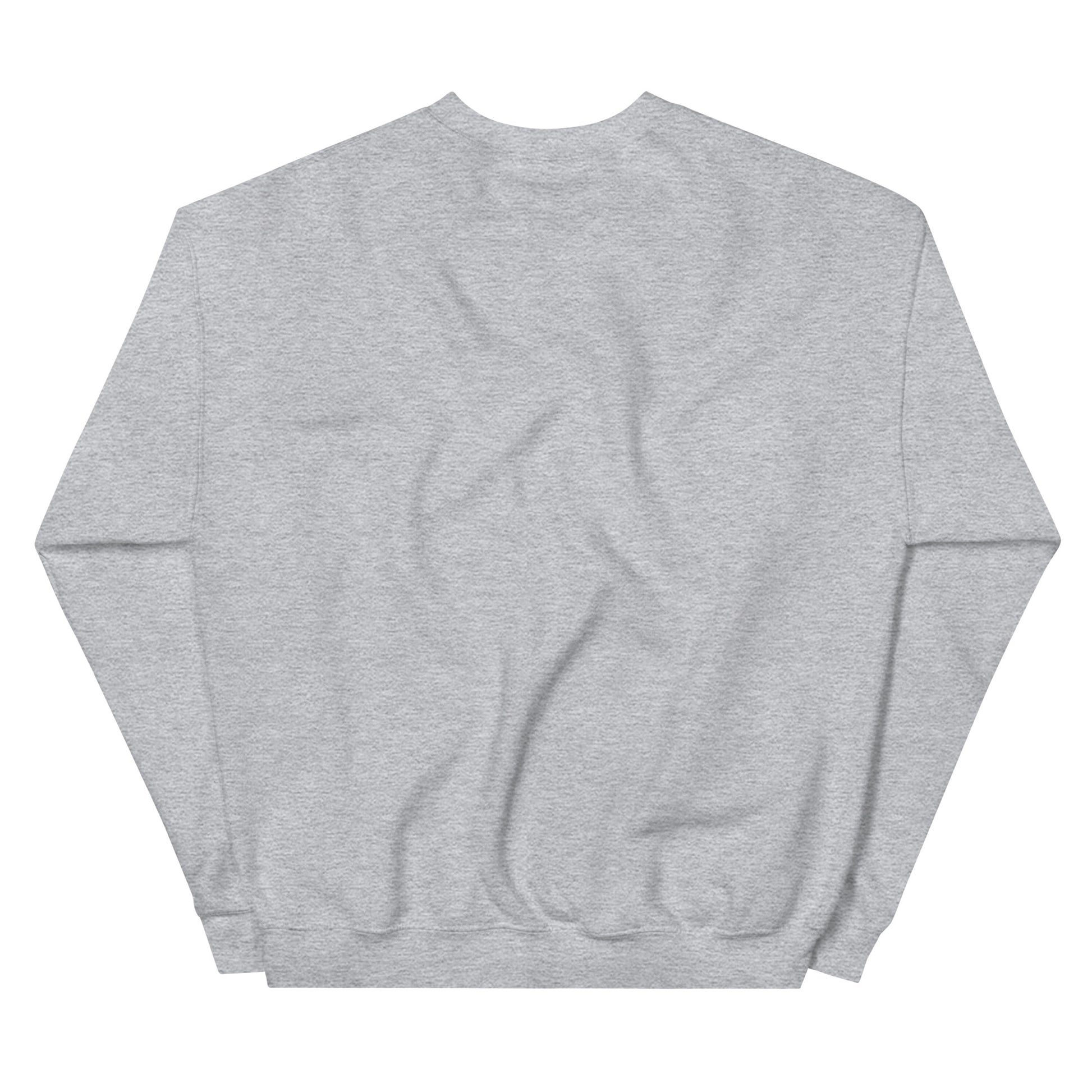 Sport grey sweatshirt with "FLAMER" in red blackletter, illustrated script, the M styled as a devil's pitchfork — a 12:AM Intuition reclamation of a slur, designed to go all out. Back of sweatshirt.