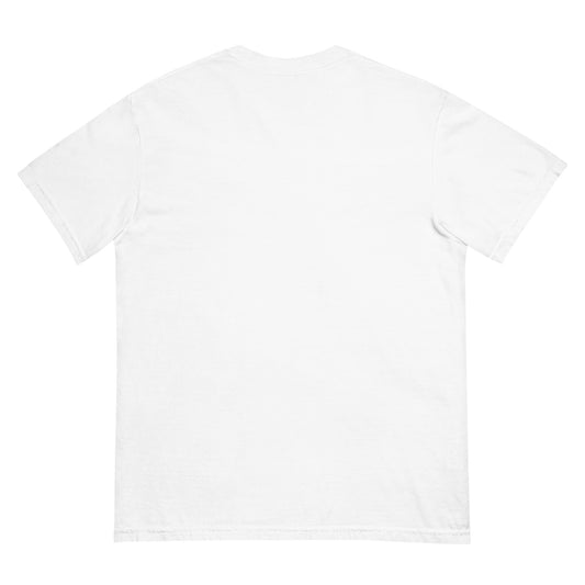 White t-shirt with embroidered design, with bold front text reading ‘PrEP Saves Lives!’ styled in Ivy League-inspired type. Designed by queer creators to promote HIV awareness and access to PrEP through unapologetic activism and education. Back of t-shirt, plain.