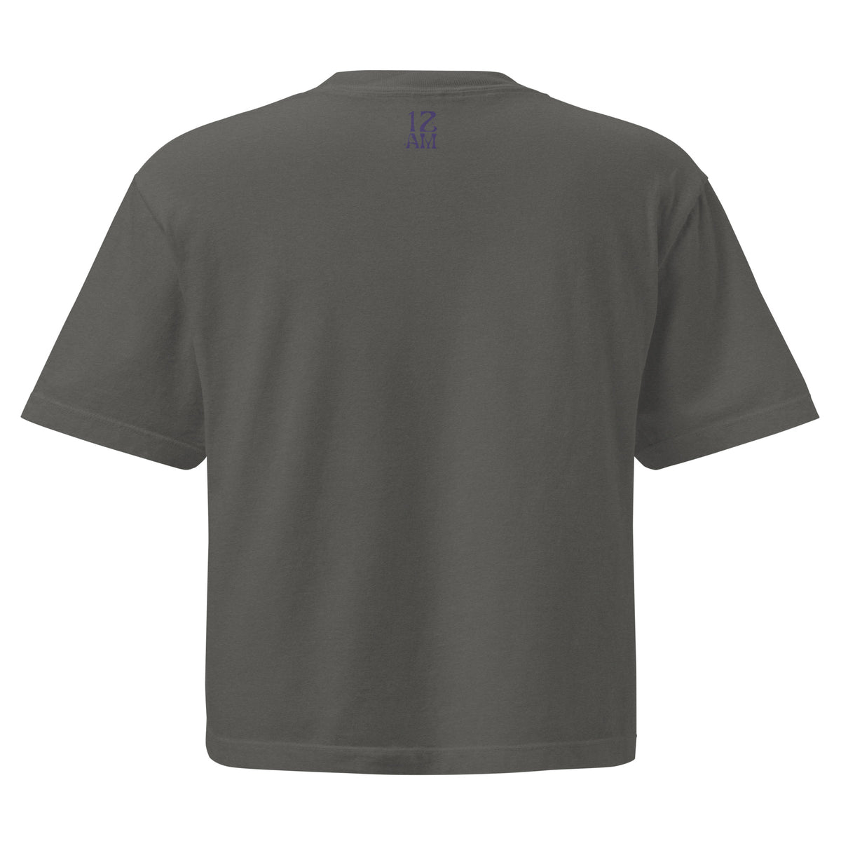 Pepper boxy t-shirt with "FLAMER" in red blackletter, illustrated script, the M styled as a devil's pitchfork — a 12:AM Intuition reclamation of a slur, designed to go all out. 